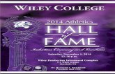 Congratulations! - Wiley College HOF Program 2014 (4).pdf · 2020. 6. 25. · 2014 Athletics Hall of Fame Ceremony and Luncheon “An Institution of The United Methodist Church”