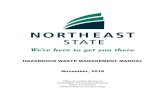 HAZARDOUS WASTE MANAGEMENT MANUAL · 2018. 11. 29. · The Hazardous Waste Management Plan establishes the requirements to ensure that Northeast State Community ... (Tennessee Rule