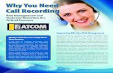 OAISYS Why Call Recording ATCOM · 2013. 8. 16. · OAISYS Solutions Can Help Drive Your Success In the wake of economic uncertainty, many organizations are recognizing the importance