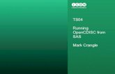 TS04 Running OpenCDISC from SAS Mark Crangle• This is accessed using the file validator-cli-version.jar (eg. validator-cli-1.5.jar) • Same options as the GUI are available as parameters: