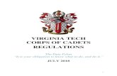 Corps of Cadets Regulations, 2018-19 · 2020. 10. 9. · i VIRGINIA TECH CORPS OF CADETS REGULATIONS The Duty Pylon “It is your obligation to know what to do, and do it. JULY 2018