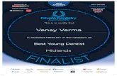 Venay Verma - Downing Dentaldowningdental.co.uk/wp-content/uploads/2020/08/private...Venay Verma Midlands Title PDS19 Certificates-Finalist-1.indd Created Date 20191216085210Z ...