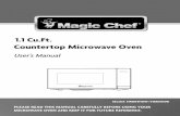 MICROWAVE OVEN AND KEEP IT FOR FUTURE REFERENCE. … · PLEASE READ THIS MANUAL CAREFULLY BEFORE USING YOUR MICROWAVE OVEN AND KEEP IT FOR FUTURE REFERENCE. Countertop Microwave Oven