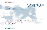 Mozart or Pelé? The effects of teenagers’ participation in music and … · 2021. 1. 19. · 3 1 Introduction Music and sports are currently the most important -oriented extracurriculareducation