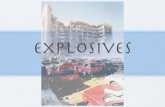 Explosives · 2013. 1. 30. · examples: black powder, smokeless powder, methane High Explosives - velocity of detonation is greater than 1000 m/s. Low Explosives Burn rather than