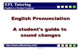 English Pronunciation A student's guide toefltutoring.com/pdffiles/sound_changes.pdf · 2011. 5. 18. · English Pronunciation A student's guide to sound changes ... final exam /faɪnəl