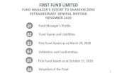 FIRST FUND LIMITED - TTL Capital · 2020. 11. 19. · Defunct Fund Managers 21,000,120 11.9% Other Financial Institutions 30,519,943 17.3% Commercial Papers 36,386,628 20.6% Total