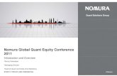 Nomura Global Quant Equity Conference 2011 › europe › resources › upload › Nomura_Global… · Recent Factor Events and Reactions – May 2010 European Sovereign Debt Crises
