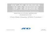 GX-AE SERIES GX-A SERIES GF-A SERIES - A&D Company2 1. Introduction This manual provides a supplementary explanation about the usage of the Flow Rate Display (FRD) function of the