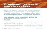 Graphene: carbon in two dimensions · Graphene: carbon in two dimensions Carbon is one of the most intriguing elements in the Periodic Table. It forms many allotropes, some known
