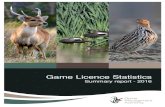 Game Licence Statistics · 2019. 7. 24. · conditions set out in the Wildlife (Game) Regulations 2012; • Deer (Stalking) • Deer (Stalking & Hounds) • Game birds, not including