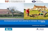 Archaeological test pitting in Snape, Suffolk, 2016...8 2 Introduction A two day archaeological test pitting project was undertaken in the village of Snape in east Suffolk over the