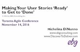 Making Your User Stories ‘Ready’ to Get to ‘Done’ · 2016. 11. 19. · Making Your User Stories ‘Ready’ ... User Action Data Control Environm ent Interfa ce Quality Attribut