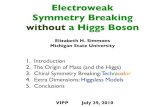 Electroweak Symmetry Breaking without a Higgs Boson · 2010. 10. 14. · Interim Conclusions • The electroweak symmetry is spontaneously broken. The three Nambu-Goldstone bosons
