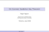 On Connes' Godbillon-Vey Theorem · 2009. 7. 10. · Theorem (Connes) Assume that acts on a circle or line T by orientation preserving diffeomorphisms. Assume also that for some oriented