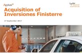 Acquisitionof Inversiones Finisterre - Applus+cdd9a7df-965f-4234-a...Inversiones Finisterre Applus+ Minority Partners (Spain) Inversiones Finisterre Supervisióny Control (Galicia)*