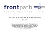 DIRECTORY OF HEALTHCARE NETWORK PROVIDERS 2018-2019 · 2018. 11. 6. · DIRECTORY OF HEALTHCARE NETWORK PROVIDERS 2018-2019 Due to limited update capabilities of a printed directory.