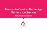 Reasons to Consider Mobile App Maintenance Services