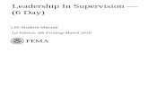 Leadership in Supervision - (6 Day)-Student Manual1st Edition, 4th Printing-March 2018 FEMA/USFA/NFA LIS-SM March 2018 1st Edition, 4th Printing Leadership I n Supervision — (6 Day)