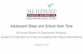 Adolescent Sleep and School Start Time - LMSD · 2019. 2. 5. · Hanover Research’s LMSD Staff Survey conducted in Spring 2018 2. ... • aligned with the dismissal times of the