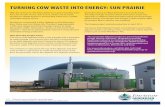 TURNING COW WASTE INTO ENERGY: SUN PRAIRIE · 2017. 2. 16. · renewable energy source. Gundersen constructed a dairy digester on the Maunesha River Dairy near Sun Prairie, Wis. The