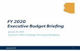FY 2020 Executive Budget Briefing 2020 Executive... · 2019. 1. 29. · 2016. 2017. 2018. RGDP Growth. Unemployment Rate • The U.S. finished 2018 with 3.0% year-over-year real GDP