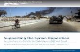 Supporting the Syrian Opposition · 2014. 9. 12. · million for vetted Syrian opposition forces, must make their way through the pipeline more expeditiously to have a chance for