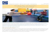 Teaching Tips and Strategies - Crotched Mountain · 2017. 7. 13. · Teaching Tips and Strategies: Creating Sensory Diets March 2016 Volume 2 - Issue 2 Here are some tips and techniques: