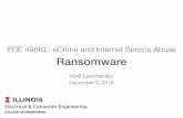 ECE 498KL: eCrime and Internet Service Abuse Ransomware › ece498kl › fa2018 › lec11.pdfthe AES encryption process and uses it to encrypt the user’s files. The 256-bit AES key
