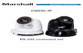 CV630-IP - Marshall Electronics · 2020. 7. 2. · CV630-IP RS-232 Command Set 7 8 13. Camera RS232 Command List Command Set Command Command Packet Comments AddressSet Broadcast 88