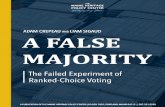 ADAM CREPEAU AND LIAM SIGAUD A FALSE MAJORITY · 2019. 9. 20. · in the final round, their ballot does not influence the election after it becomes exhausted. For example, if a ballot