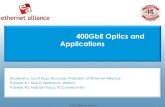400GbE Optics and Applications - Ethernet Alliance...100GbE 10X10G 40GbE 4X10G 16x25.8G 400GbE 16X25G 4x25.8G 100GbE 4X25G 8X50G 400GbE 8X50G 400GbE 4X100G 100GbE 1X100G TbE 10X100G