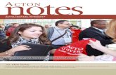 ACTON notes...• Acton experts featured in local, national, and international media As this is written, the Acton Institute staff is ramping up for another exciting Acton University,