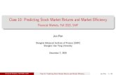 Class 10: Predicting Stock Market Returns and Market Efficiencyen.saif.sjtu.edu.cn/junpan/FMar_2020B/slides_Predict.pdfClass 10: Predicting Stock Market Returns and Market Efficiency