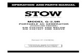 Stow G-2.9R REV 0 - Multiquip Inc · STOW G-2.9R A.C. GENERATOR — OPERATION & PARTS MANUAL — REV. #1 (10/28/04) — PAGE 7 STOW G-2.9R — SPECIFICATIONS Effects of Altitude and