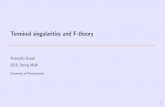 Terminal singularities and F-theory · § smooth elliptically ﬁbered Calabi-Yau varieties [1 ] dim Lie algebras and certain representations local, global ... “On topological invariants