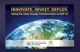 BCSE...BCSE – Innovate. Invest. Deploy. Taking the Clean Energy Transformation to COP 22 A COP21-Inspired Experiment of Real-Time GHG Monitoring At Urban Scales Location: Paris,
