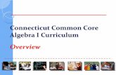 Connecticut Common Core Algebra I Curriculum · A Brief History 2009 – State of CT awarded a grant to CT Academy of Science and Engineering to develop a model curriculum for Algebra