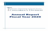 Annual Report Fiscal Year 2020michael l. parson, governor • jennifer tidball, acting director joanie rogers, interim director children’s division p.o. box 88 • jefferson city,