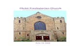 Christ Presbyterian Church · PDF file 2020. 7. 16. · O Lord, our Sovereign, ... Christ Presbyterian Church 530 Tuscarawas Street West Canton, Ohio 44702 330-456-8113 ... Daily Grace