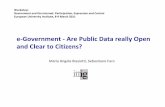 Biasiotti, Faro, eGovernment-Are Public Data really Open and Clear to Citizens? · 2019. 2. 26. · Biasiotti, Faro, e‐Government‐Are Public Data reallyOpen and Clearto Citizens?
