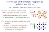 Nonlinear and ultrafast responses in Mott insulators · 2018. 11. 15. · Nonlinear and ultrafast responses in Mott insulators H. Okamoto (Univ. of Tokyo, CREST-JST) Terahertz-electric-field-induced