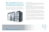 RF amplifiers from Rohde & Schwarz in accelerator physics · 2019. 3. 24. · RF amplifier system for LINACs or circular accelerators Solid-state amplifiers from Rohde & Schwarz are