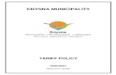 KNYSNA MUNICIPALITY · 2020. 3. 29. · Policy Title: Knysna Municipality Tariff Policy 1. OBJECTIVE The objectives of this policy are to ensure that- • All consumers within a specific