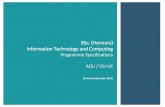 BSc (Honours) Information Technology and Computing … BSc... · 2021. 1. 16. · BSc (Honours) Information Technology and Computing September, 2017 . Arab Open University - Page