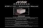 MK 2 Subwoofer Manual - HSU Research · The lightning flash with arrowhead symbol within an equilateral triangle is intended to alert the user to the presence of uninsulated “dangerous