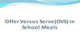 Offer Versus Serve(OVS) in Scho ol Meals...OVS Sample SBP Menu with 4 Food Items and a M/MA Counted as a Grain Item Menu Crediting Food items Scrambled Egg 1 oz. eq. meat alternate