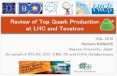 Review of Top Quark Production at LHC and Tevatron...2016/05/25  · Total cross-section 𝛔𝐭𝐭 at Tevatron Tevatron combination: 𝜎𝑡𝑡 = 7.60 ± 0.41 pb PRD 89, 072001