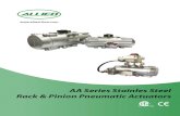 AA Series Stainles Steel Rack & Pinion Pneumatic Actuators · 2019. 6. 15. · Design and Feature 1 Allied AA Series rack and pinion actuators are stainless steel actuators suitable