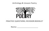 Anthology & Unseen Poetry...Section C: Anthology Poetry Mark Scheme (8 mark) For this question you should: • Make clear comparisons between the poems and comment on meanings of the